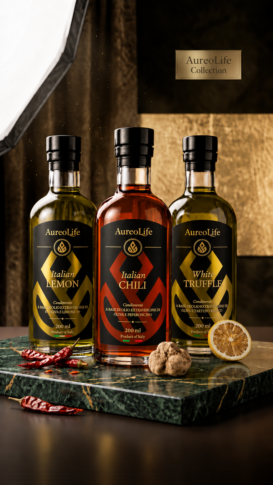 AureoLife Infused Collection with Italian Lemon, Italian Chili and White Truffle